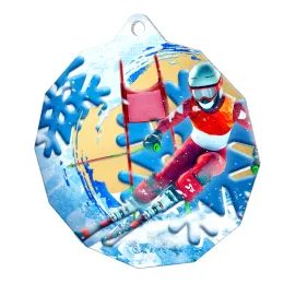 Polygon Stainless Steel Alpine Skiing Medal