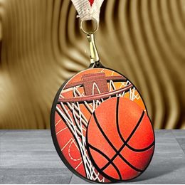 Rincon black acrylic Basketball medal