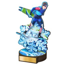 Grove Cross-Country Skiing Real Wood Trophy
