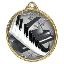 Piano and Keyboard Color Texture 3D Print Gold Medal