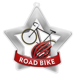 Road Bike Cycling Mini Star Silver Medal