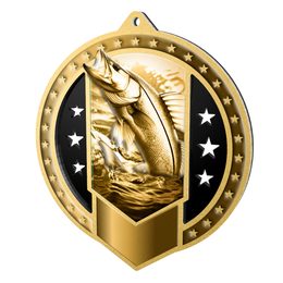 Noir Stainless Steel Fishing 2 Classic Medal