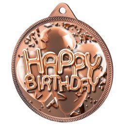 Happy Birthday Classic Texture 3D Print Bronze Medal
