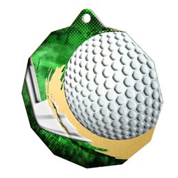 Polygon Stainless Steel Golf Medal