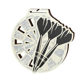 Acacia Darts Silver Eco Friendly Wooden Medal