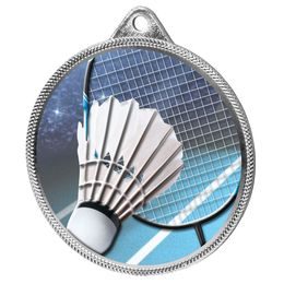 Badminton Color Texture 3D Print Silver Medal