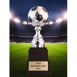 Sealy Silver and Black Tower Soccer Trophy