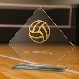 Vanguard Glass and Metal Fusion Volleyball Trophy