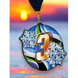 Rincon Black Acrylic Snowflake Medal