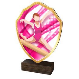 Arden Gymnastics Female Real Wood Shield Trophy