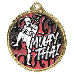 Muay Thai Color Texture 3D Print Gold Medal