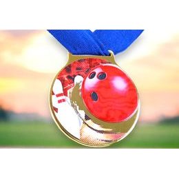 Sacul Bowling Color Texture 3D Print Medal