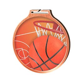 Habitat Basketball Bronze Eco Friendly Wooden Medal