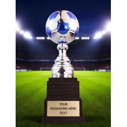 Sealy Silver and Blue Tower Soccer Trophy