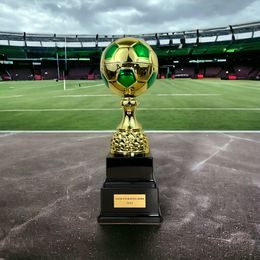 Sealy Tower Gold and Green Soccer Trophy