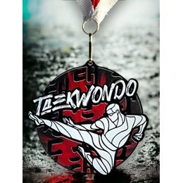 Rincon black acrylic Taekwondo medal