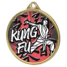 Kung Fu Color Texture 3D Print Gold Medal