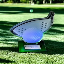 Cannes Printed Acrylic Golf Trophy