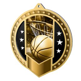 Noir Stainless Steel Basketball Classic Medal