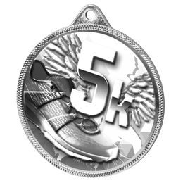 5k Running Texture Classic 3D Print Silver Medal