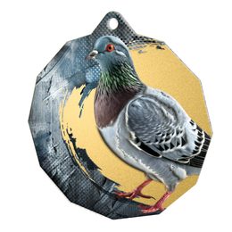 Polygon Stainless Steel Pigeon Medal