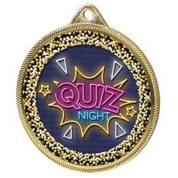 Quiz Night Color Texture 3D Print Gold Medal