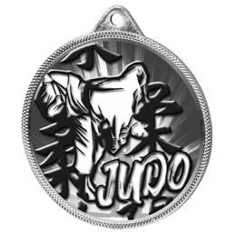 Judo Classic Texture 3D Print Silver Medal