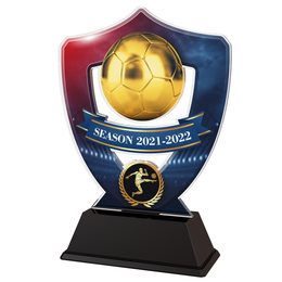 Red and Blue Squad Soccer Shield Trophy