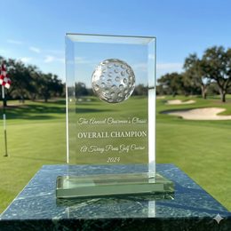 Pine Jade Glass Golf Award