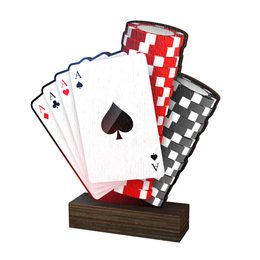 Sierra Poker Aces Real Wood Trophy