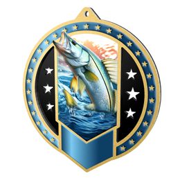 Noir Stainless Steel Fishing 2 Medal