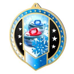 Noir Stainless Steel Curling Medal