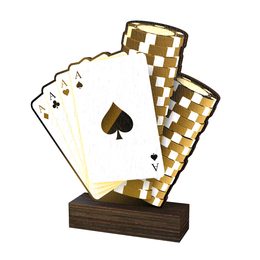 Sierra Classic Poker Aces Real Wood Trophy