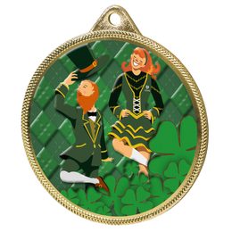 Irish Dance Color Texture 3D Print Gold Medal