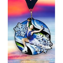Rincon Black Acrylic Ice Skating Medal