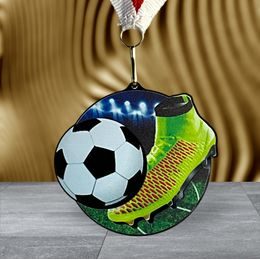 Rincon black acrylic Soccer boot medal