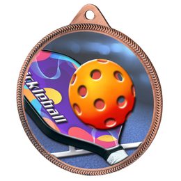 Pickleball Color Texture 3D Print Bronze Medal