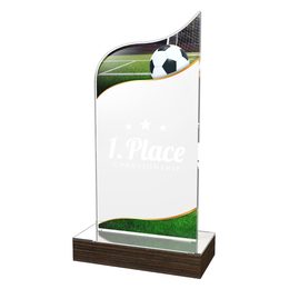 United Acrylic Wood Classic Soccer Trophy