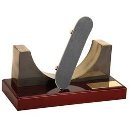Skateboard Half Pipe Handmade Metal Trophy