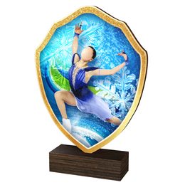 Arden Figure Skating Real Wood Shield Trophy