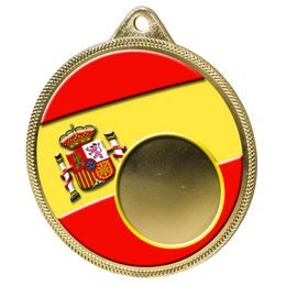 Spanish Flag Logo Insert Gold 3D Printed Spain Medal