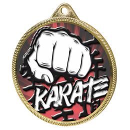 Karate Color Texture 3D Print Gold Medal