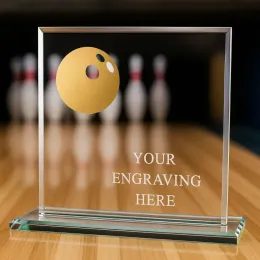 Titanium Glass and Metal Fusion Bowling Trophy