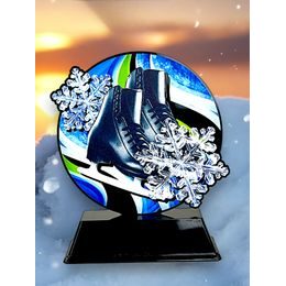 Roswell Black Acrylic Ice Skating Trophy