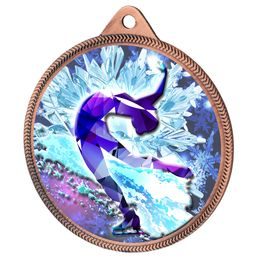 Ice Figure Skater Color Texture 3D Print Bronze Medal