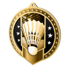 Noir Stainless Steel Badminton Classic Medal