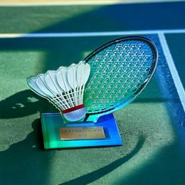 Cannes Printed Acrylic Badminton Trophy