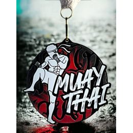 Rincon black acrylic Muay Thai medal