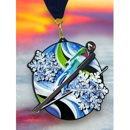 Rincon Black Acrylic Ski Jumping Medal