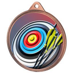 Archery Color Texture 3D Print Bronze Medal